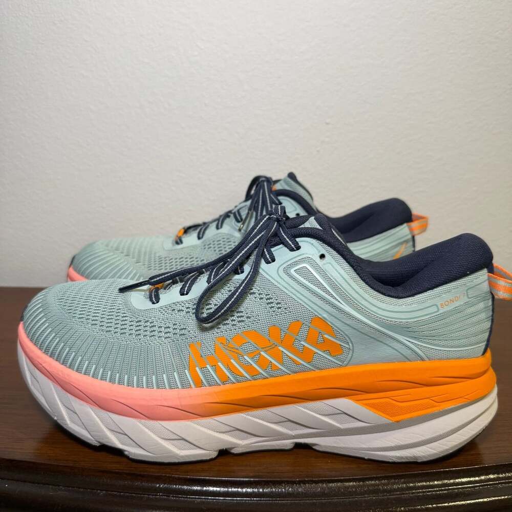 Hoka One One Women's Bondi 7 Running Shoes Blue Haze / Black Iris (Size US 9.5)